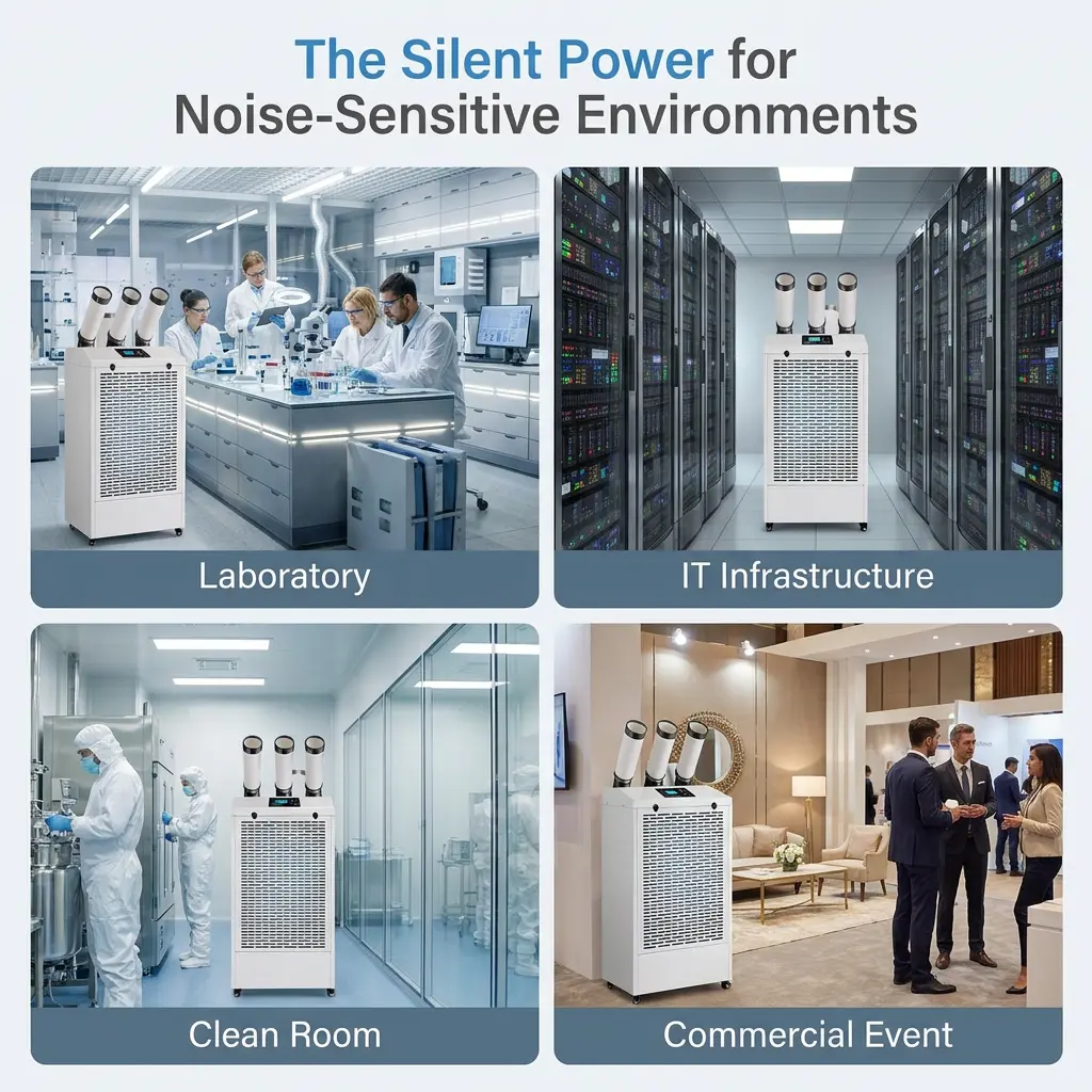 AC industriale portatile del condizionatore d'aria mobile con display LCD a funzionamento silenzioso professionale personalizzato da 65 dB in laboratorio