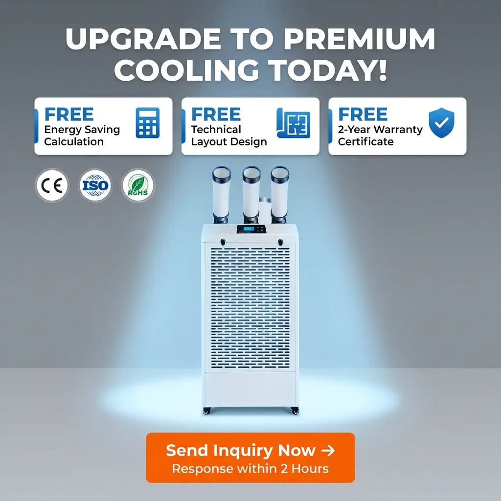 AC industriale portatile del condizionatore d'aria mobile con display LCD a funzionamento silenzioso professionale personalizzato da 65 dB in laboratorio