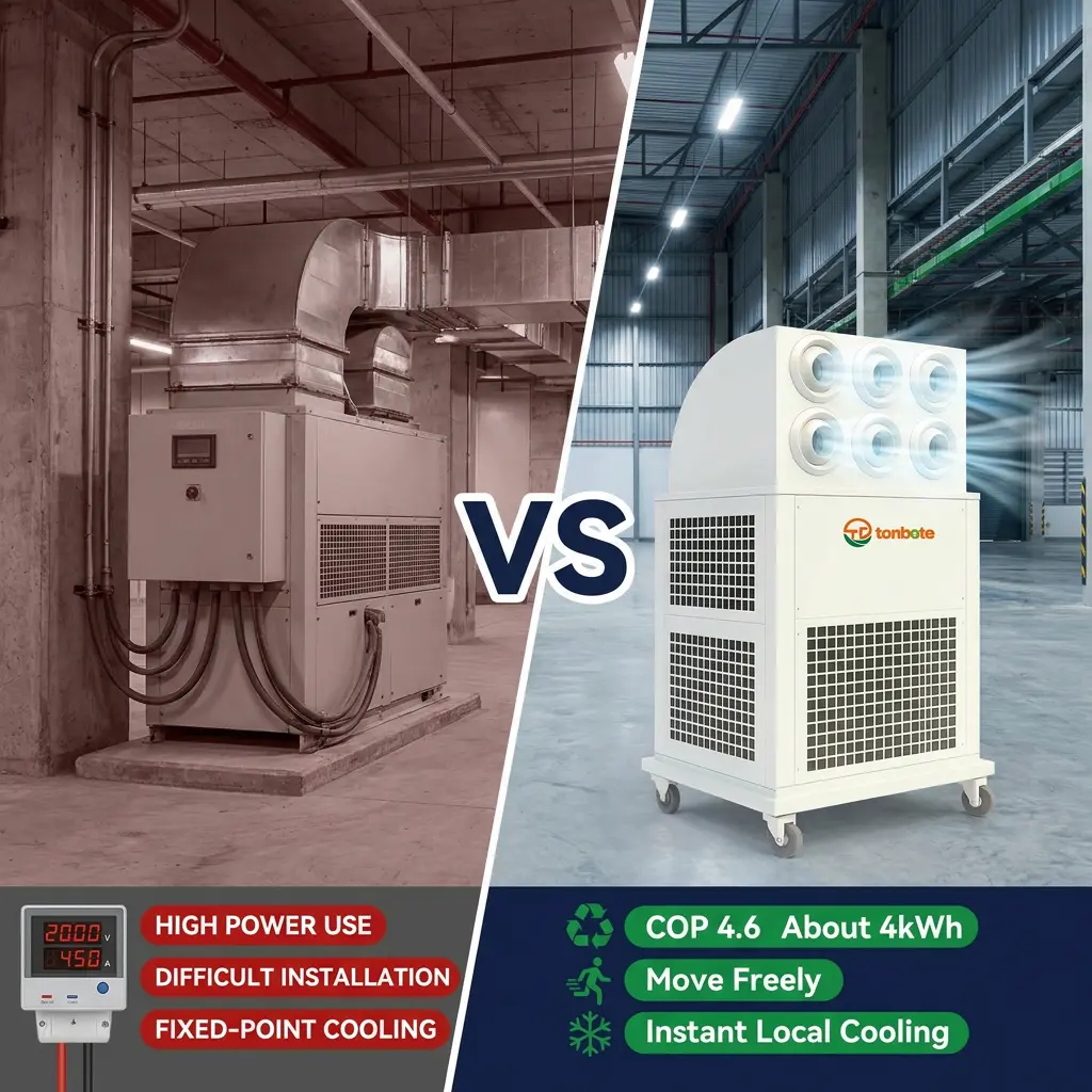 Condizionatore d'aria industriale mobile tutto in uno portatile personalizzato all'ingrosso da 380 V per il magazzino dell'officina del cantiere Condizionatore d'aria industriale mobile tutto in uno portatile personalizzato all'ingrosso da 380 V per il magazzino dell'officina del cantiere