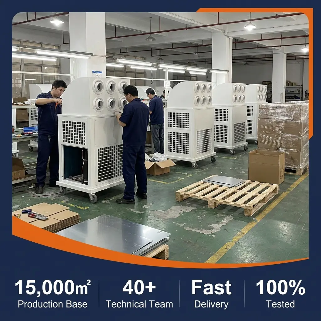 Condizionatore d'aria industriale mobile tutto in uno portatile personalizzato all'ingrosso da 380 V per il magazzino dell'officina del cantiere
