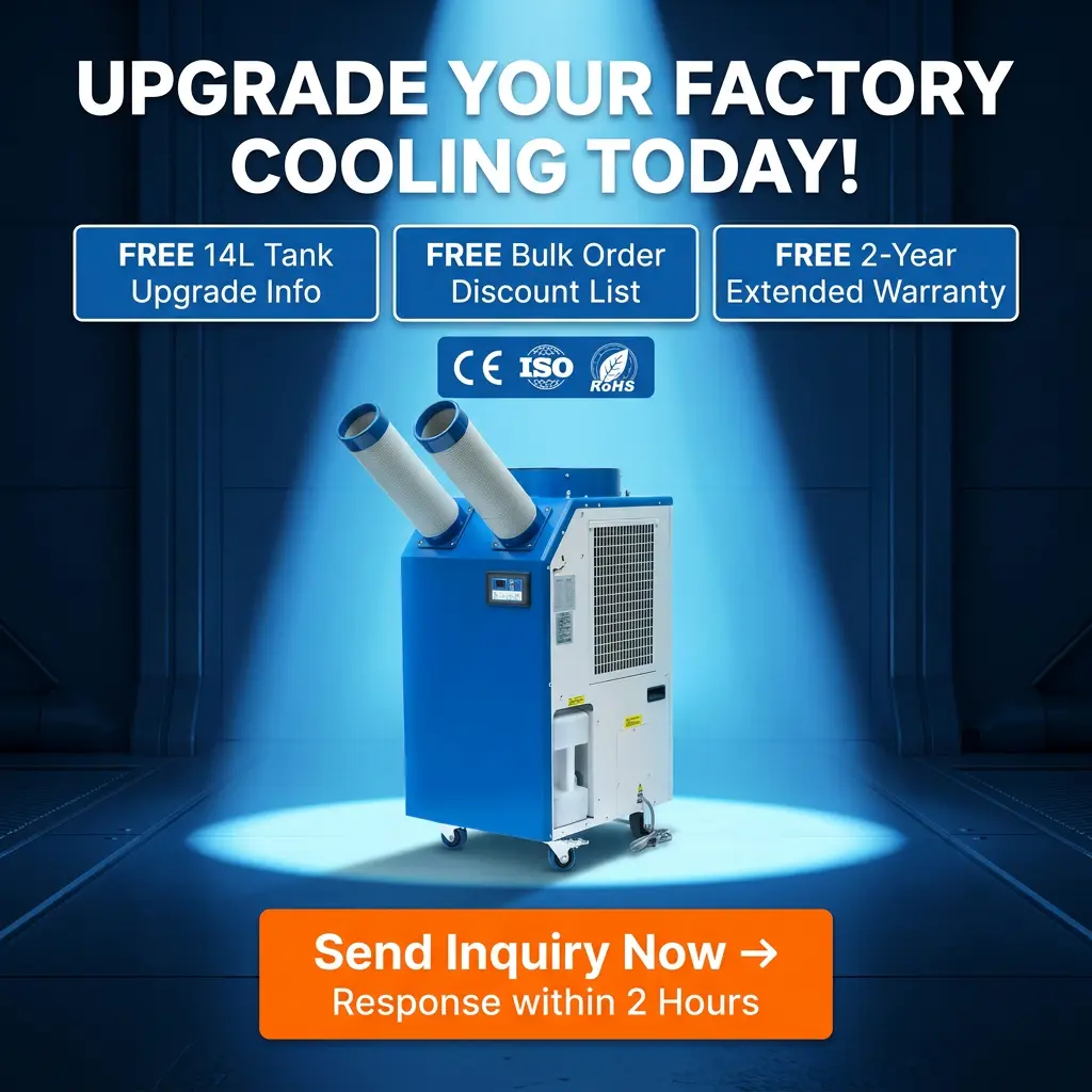 Condizionatore d'aria industriale portatile del dispositivo di raffreddamento del punto del compressore rotativo di potere 9300BTU del grande carro armato dell'OEM 14L 2700W per l'officina